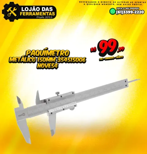 Paquímetro Metálico 150mm 354515006 Nove54