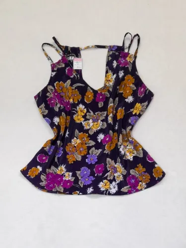 Blusa roxa floral Pais e Filhos - Tamanho P - [Bazar Social]