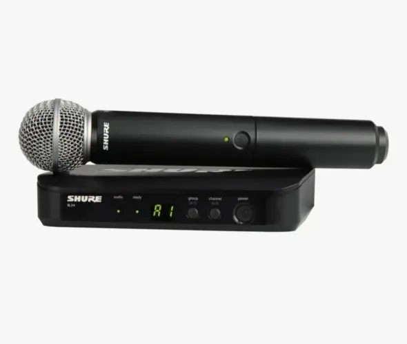 Microfone Shure sem fio BLX24/SM58 Seminovo Impecável
