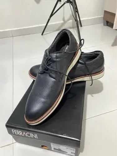 Sapato Kingston Masculino Couro Preto - Tam. 42