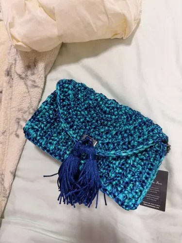 Bolsa Crochê Azul (Nova)