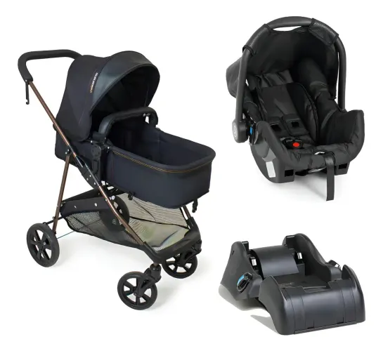 Kit Galzerano Napoli Completo 3 em 1 (Carrinho + Bebê Conforto + Base do Carro)