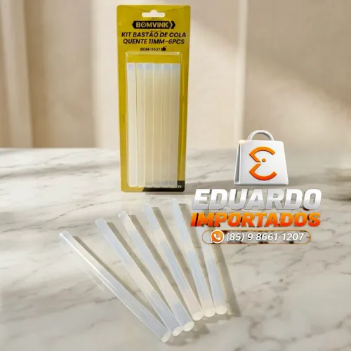 Bastão de Cola Quente 11mm - 6 Peças