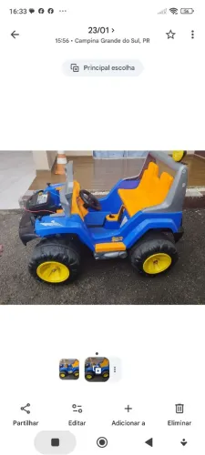 Jeep elétrico com adicional de bateria