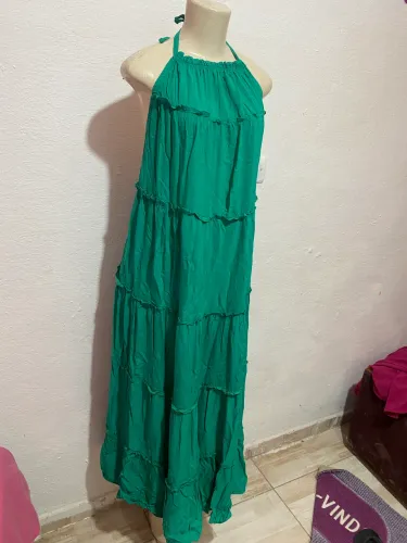 Vestido verde soltinho 3 marias 