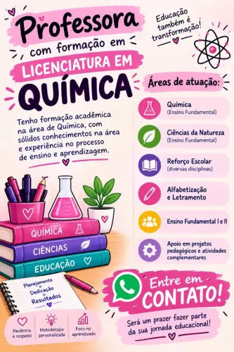 Professora de Ciências da Natureza/Auxiliar de sala