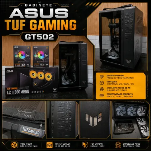 GABINETE ASUS TUF GAMING GT502 SEMINOVO