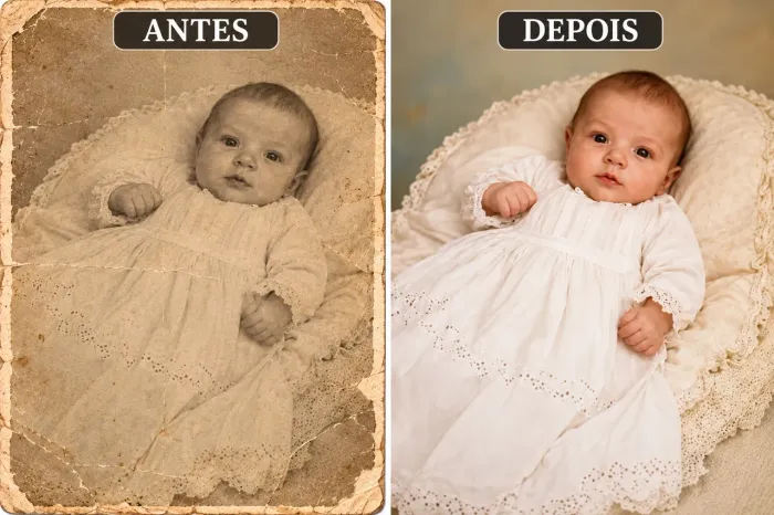 Restauração de Fotos Rasgadas, Manchadas e Desbotadas