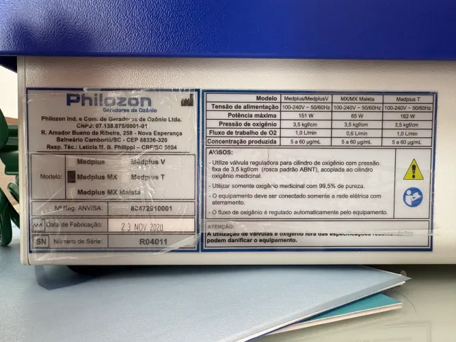 Aparelho de Ozonioterapia