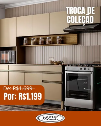 Armário de parede cozinha espaçoso
