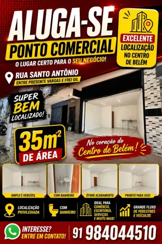Aluga-se ponto comercial na rua santo antonio comercio belem