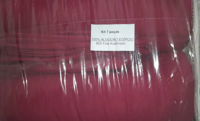 Kit 9 Peças Algodão Egípcio Cor Vermelha lvmnt. Rosada Queen Size ABERTO MAS NUNCA USADO