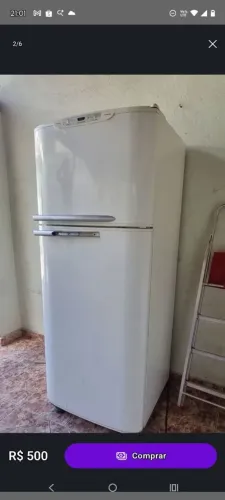 Geladeira Electrolux for freezer Premium branca, duas portas.