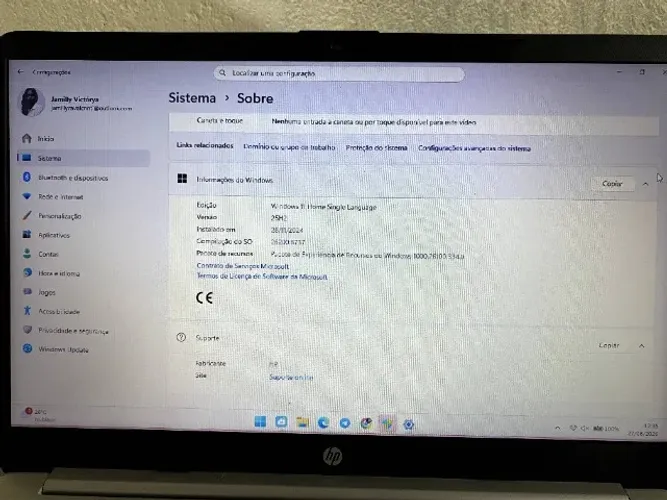 Notebook HP 8GB RAM e 238GB