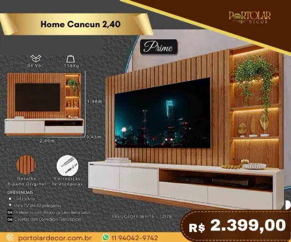 Home Cancun 2,40 a pronta entrega 