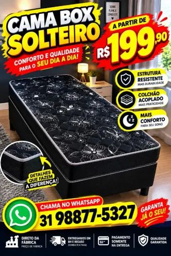 CAMA BOX SOLTEIRO PROMOÇÃO 