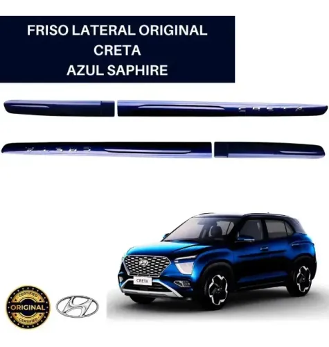 Jogo Frisos Hyundai Creta My25 Preto-azul Sapphire - Cromado