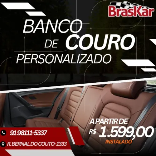 BANCO DE COURO PERSONALIZADO E INSTALADO