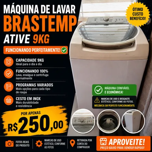Máquina Lavar Roupa Brastemp 9kg