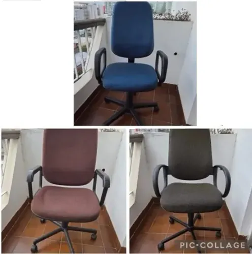 03 Cadeiras diretor com braçadeira e rodinhas