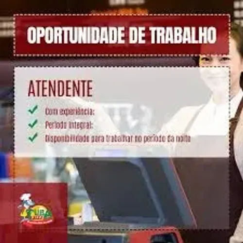 2 Vagas tuba pizza fazenda rio grande 