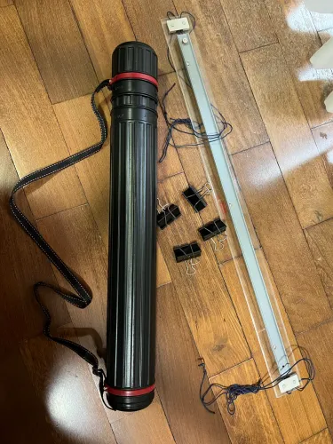 kit arquitetura: régua paralea 80cm + 4 binders + tubo regulavel