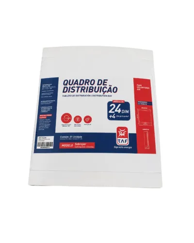 Quadro Caixa Distribuição 24+4 Polos Disjuntor Din Sobrepor