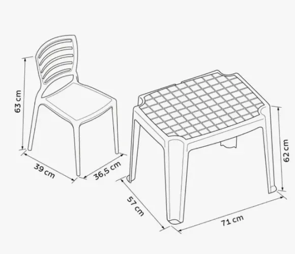Mesa infantil com cadeira tramontina