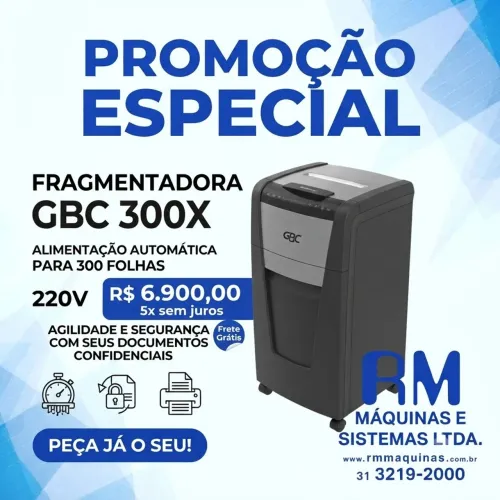 Fragmentadora tilibra 300 folhas automática
