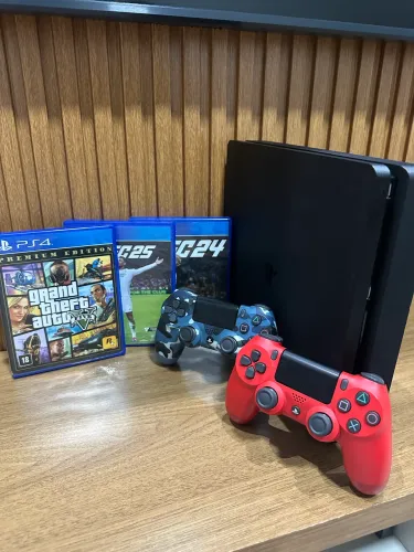 PlayStation 4 slim 500gb 2 controle vários jogos