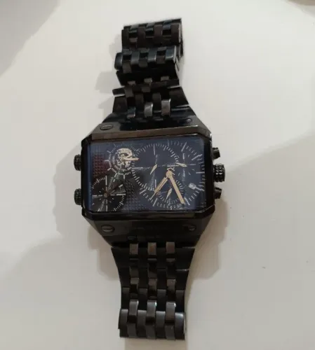 Relógio Diesel Masculino Grande Preto Pulseira De Aço (Usado)