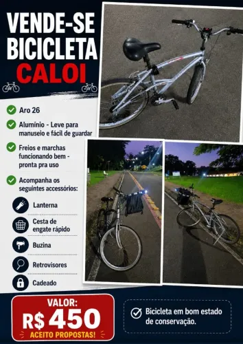 Vendo bicicleta Caloi Alumínio usada (bom estado)