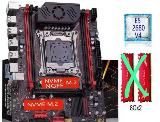 KIT xeon E5 2680 V4 + placa mãe H9S