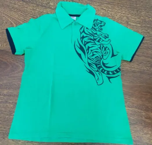 Camisa Verde Tigre da Fifteen - Tamanho 12 Anos