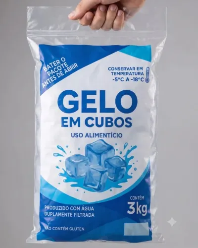Distribuidora de gelo em cubos .