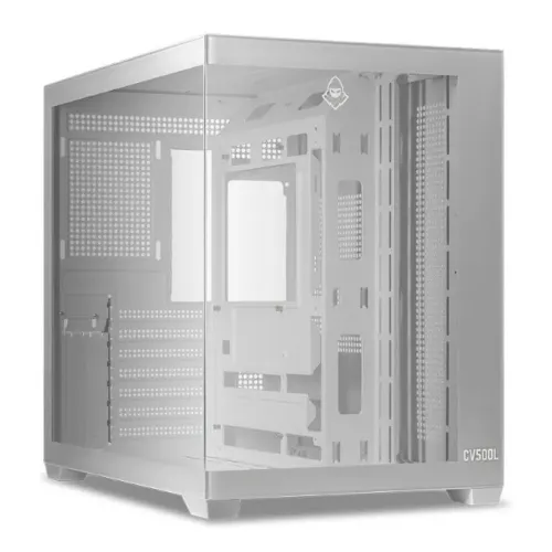 Gabinete Gamer Mancer CV500L, Mid Tower, Lateral De Vidro, Branco, 12x 28,91