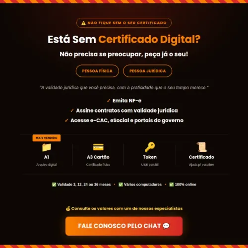 Certificado Digital A1, A3 e Token - PF e PJ - Emissão 100% Online