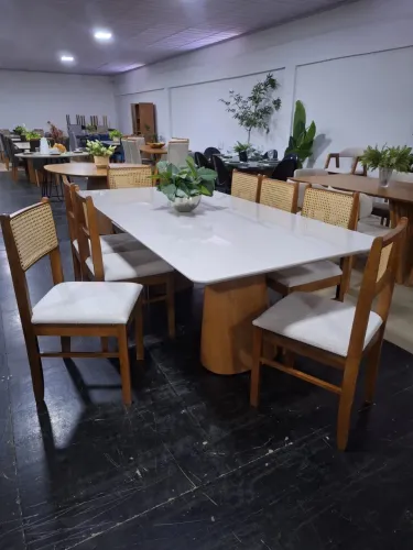 MESA DE JANTAR 2.20x110 COM 8 CADEIRAS NA TELINHA
