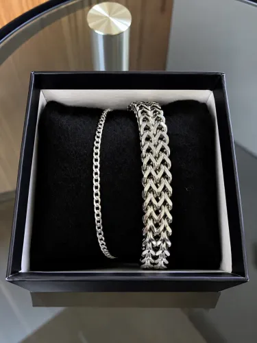 Kit Pulseiras Masculinas em Prata 925 Original