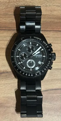 Relógio Fossil Original Masculino Decker Preto Aço Inoxidável