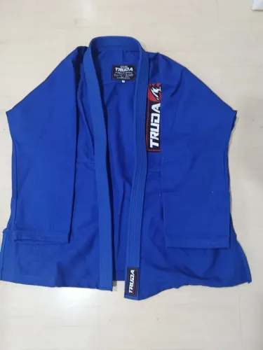 Kimono A4 TRUDA azul  + faixa marrom
