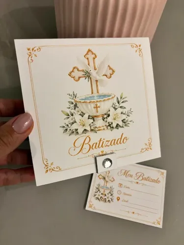 Convite para batizado com brinde