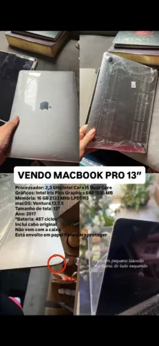 VENDO MACBOOK PRO 13" 2017 PERFEITO ESTADO - SEM OS ADESIVOS