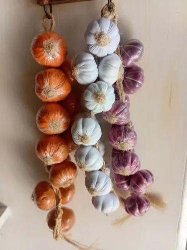 Trio Decorativo Réstias De Alho E Cebola Artesanais! Produtos NOVOS!