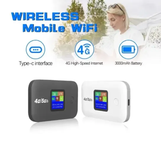 Modem Roteador Portátil 4G-5G, Chip Sim Card, com bateria de alta duração