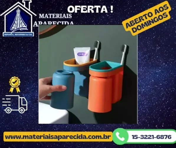Porta Escova de Dente Parede com Copo Top House