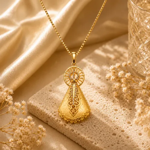 Gargantilha Nossa Senhora das Graças em Ouro 18k 750