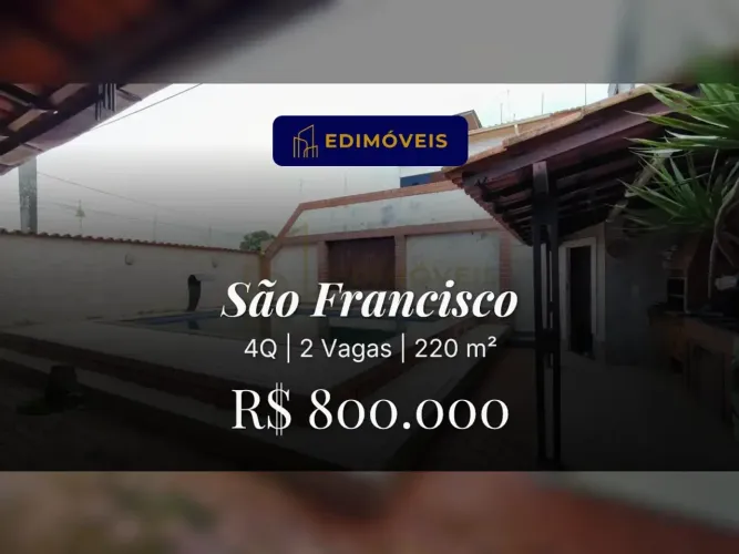 Linda Casa com Piscina e Área Gourmet em São Francisco Serra, a 300m da Praia!