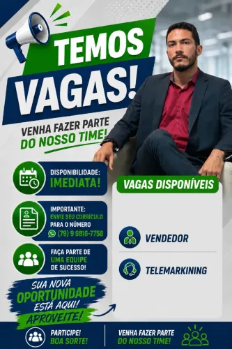 Vaga para vendedor 