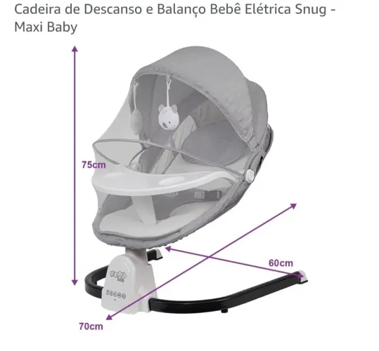 Cadeira de balanço automática bebê 